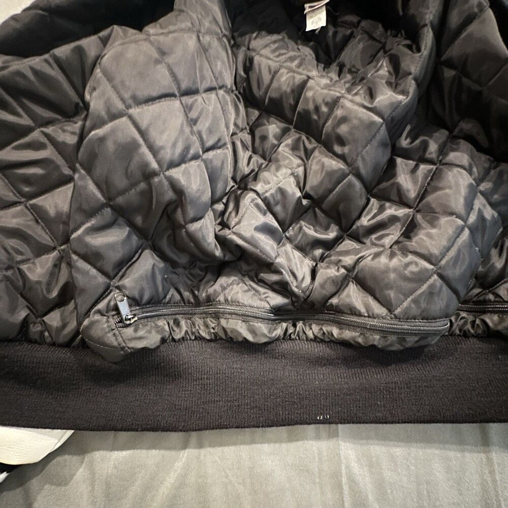 Vintage Game Sportswear Jacket Mens Small Varsity Letterman Wool USA 90s Black - Picture 6 of 9